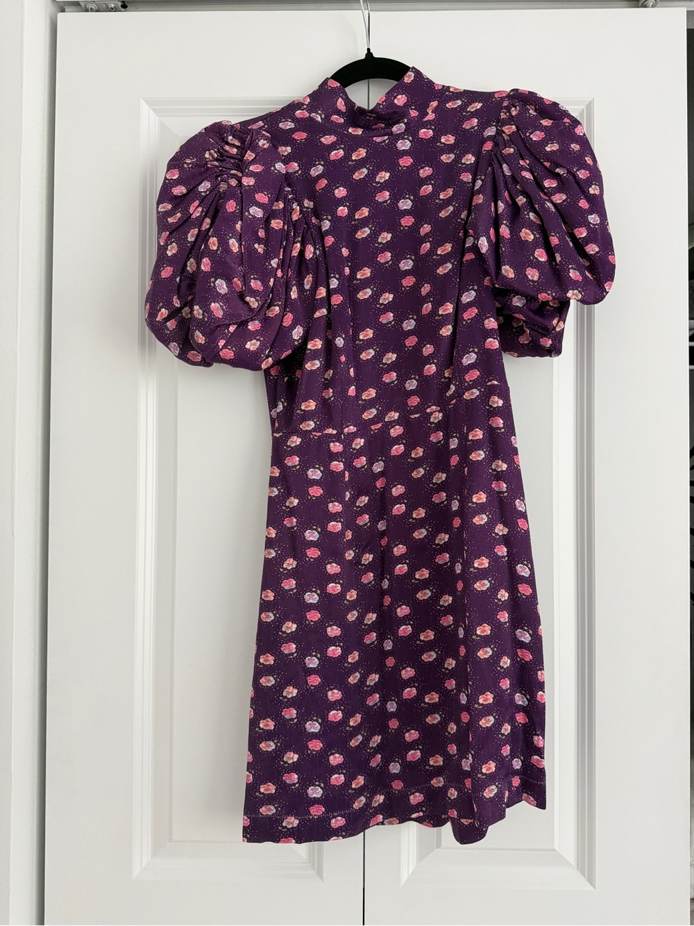 Rotate Purple Floral Puff-Sleeve Midi Dress NWT